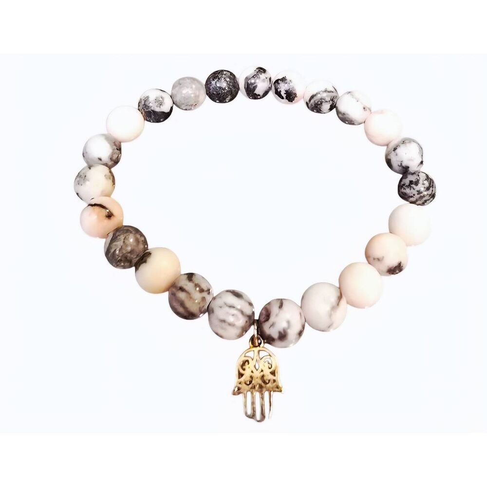 Serenity‎ Hasma Hand Gemstone Beaded Stretch Bracelet